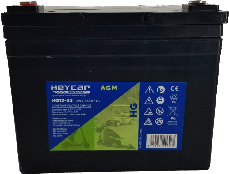 Batería HEYCAR | AGM | 12V | 33Ah | HG12-33 EV