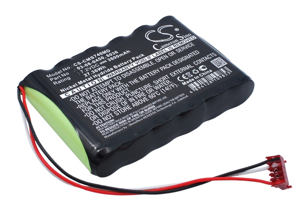 Bateria Compatível Casmed | Ni-MH | 3800 mAh | 27,36 Wh | 7,2 V | CMS740MD