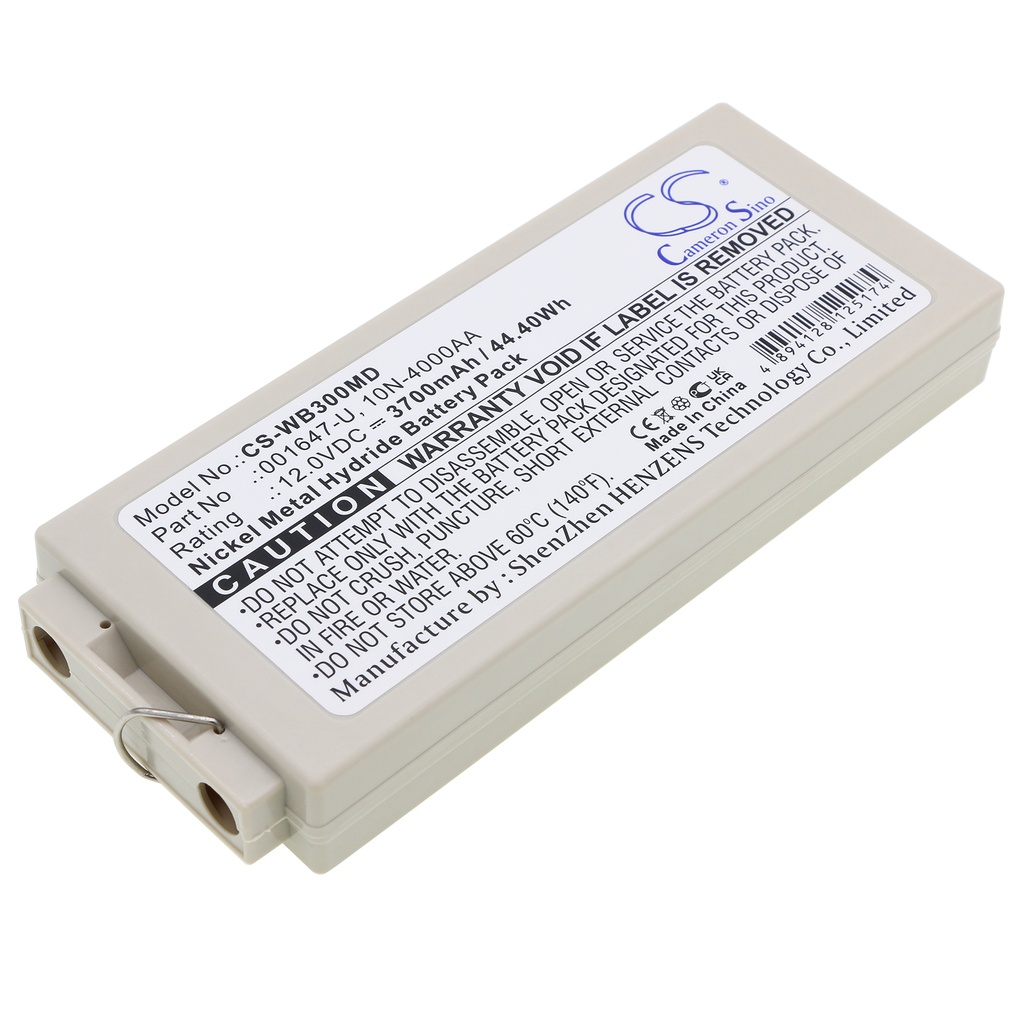 WB300MD | Welch-Allyn Compatible Battery | Ni-MH | 3700 mAh | 44.40 Wh | 12.0V