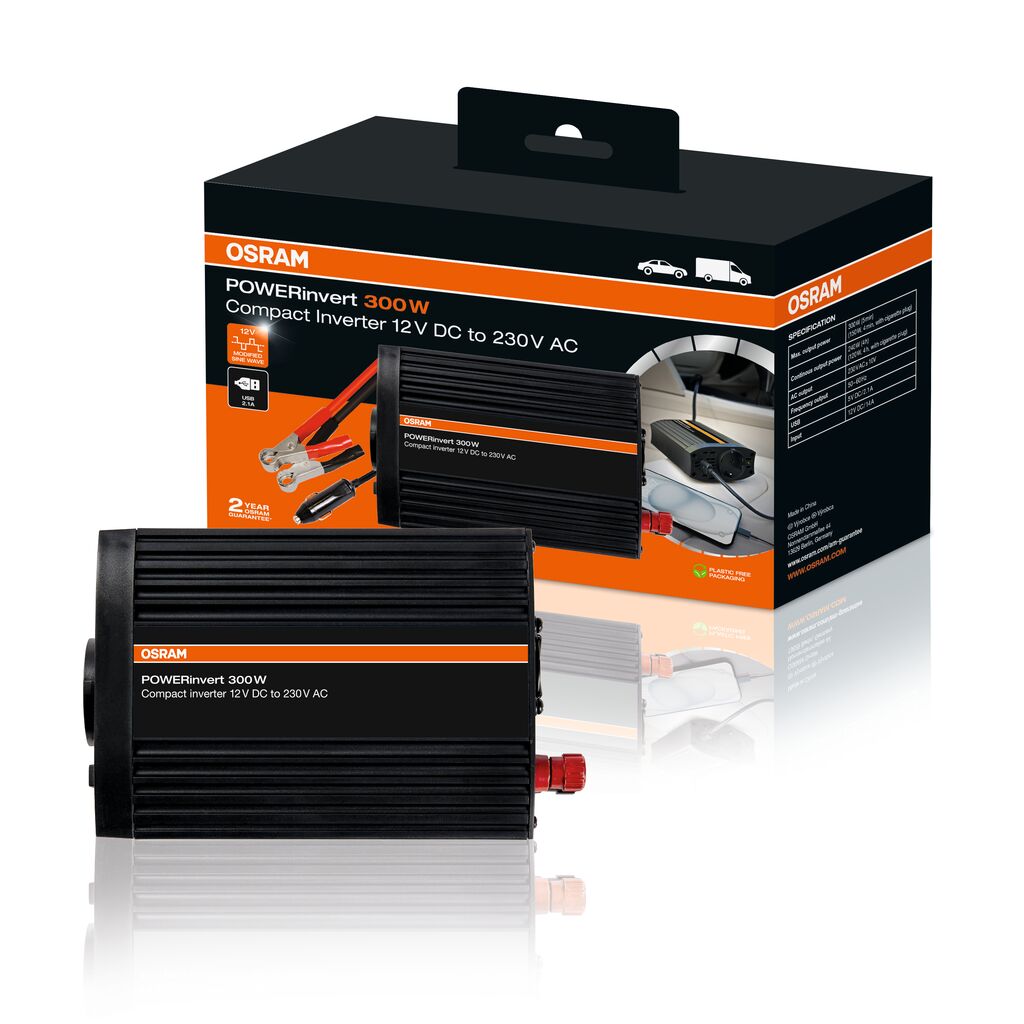 Inversor de Onda Modificada 12V DC 300W OSRAM POWERinvert