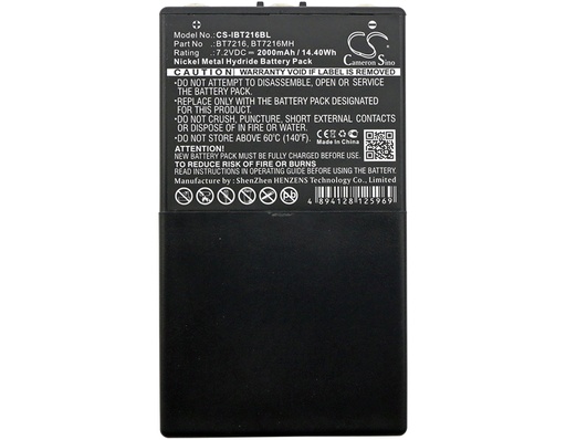 [IBT216BL] Batteria Compatibile | ITOWA | Ni-MH | 2000 mAh | 14.40Wh | 7.2V | IBT216BL