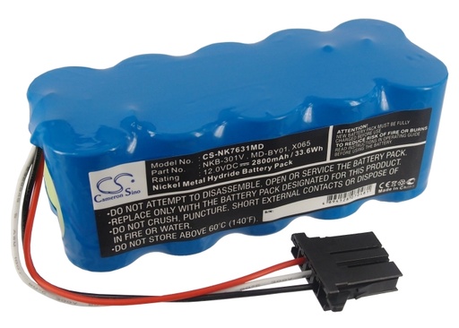 [4182] Batteria Compatibile Nihon Kohden | Ni-MH | 2800 mAh | 33,60 Wh | 12,0 V | NK7631MD