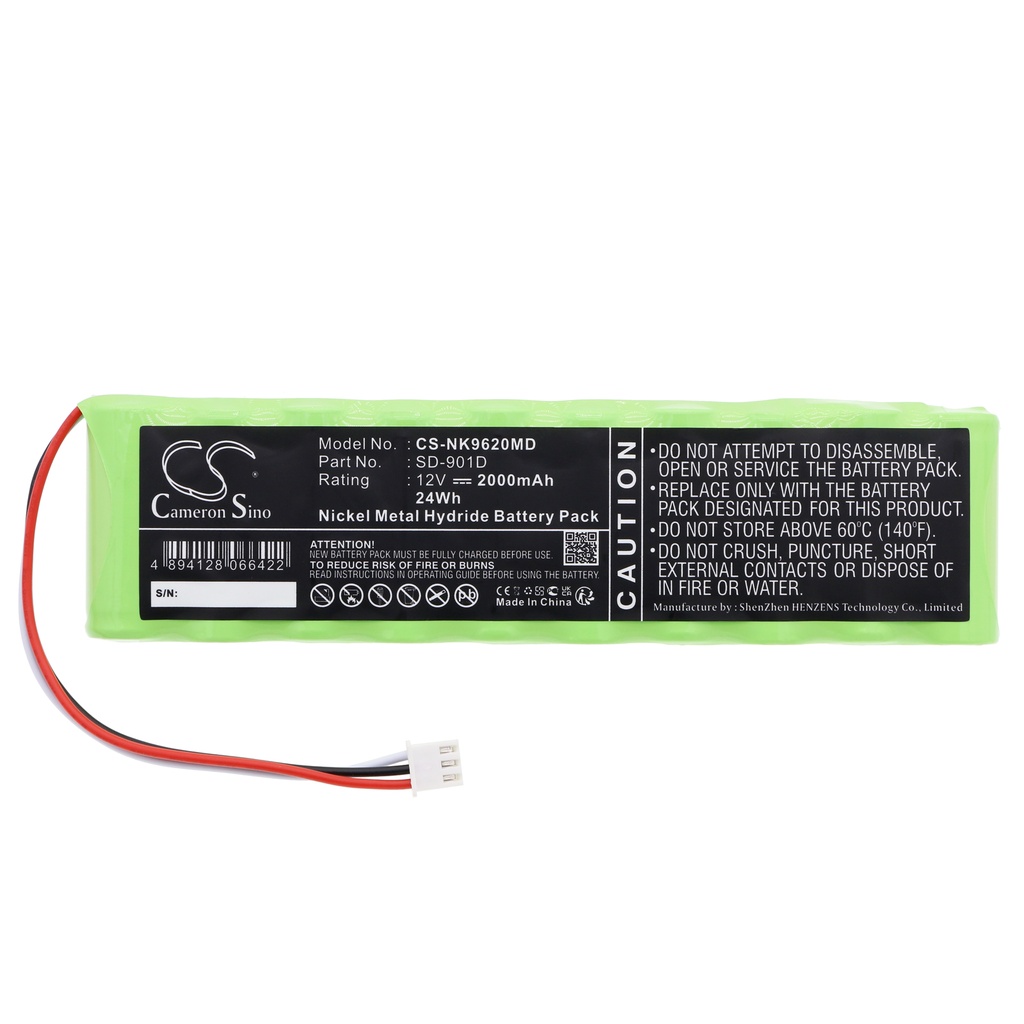 NK9620MD | Batería Compatible Nihon Kohden | Ni-MH | 2000 mAh | 24.00 Wh | 12.0V