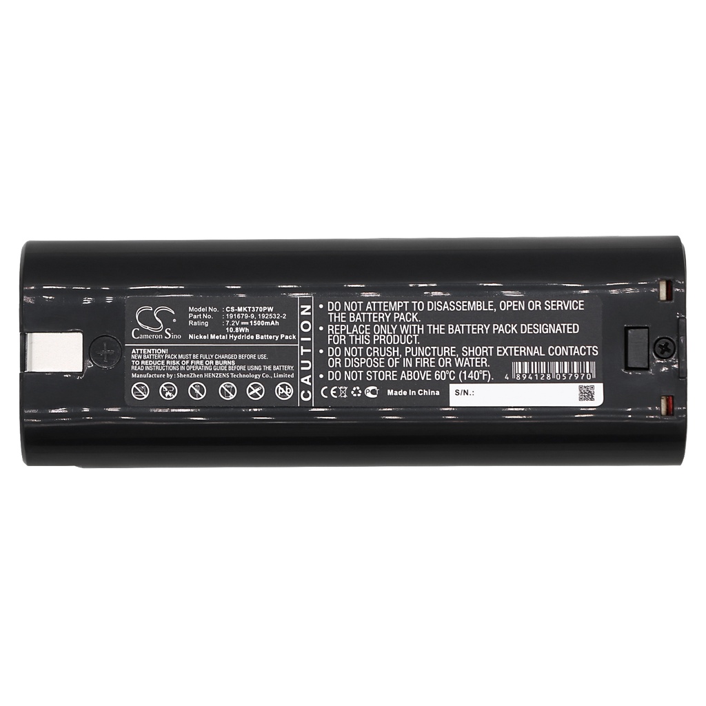 MKT370PW | Batería Compatible | Makita | Ni-MH | 1500 mAh | 10.80 Wh | 7.2V