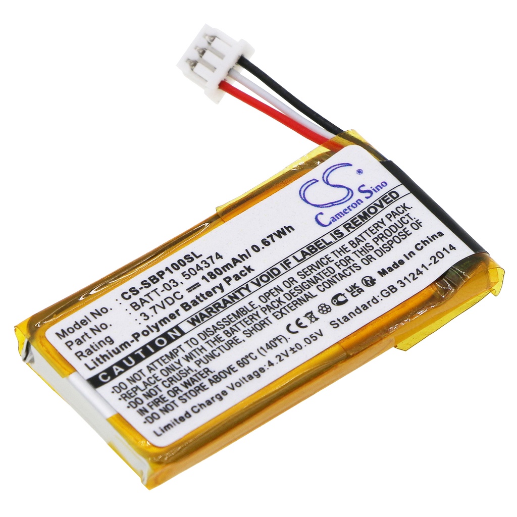 SBP100SL | Batería Compatible SENNHEISER |  Li-Polymer| 180 mAh | 0.67 Wh | 3.7V