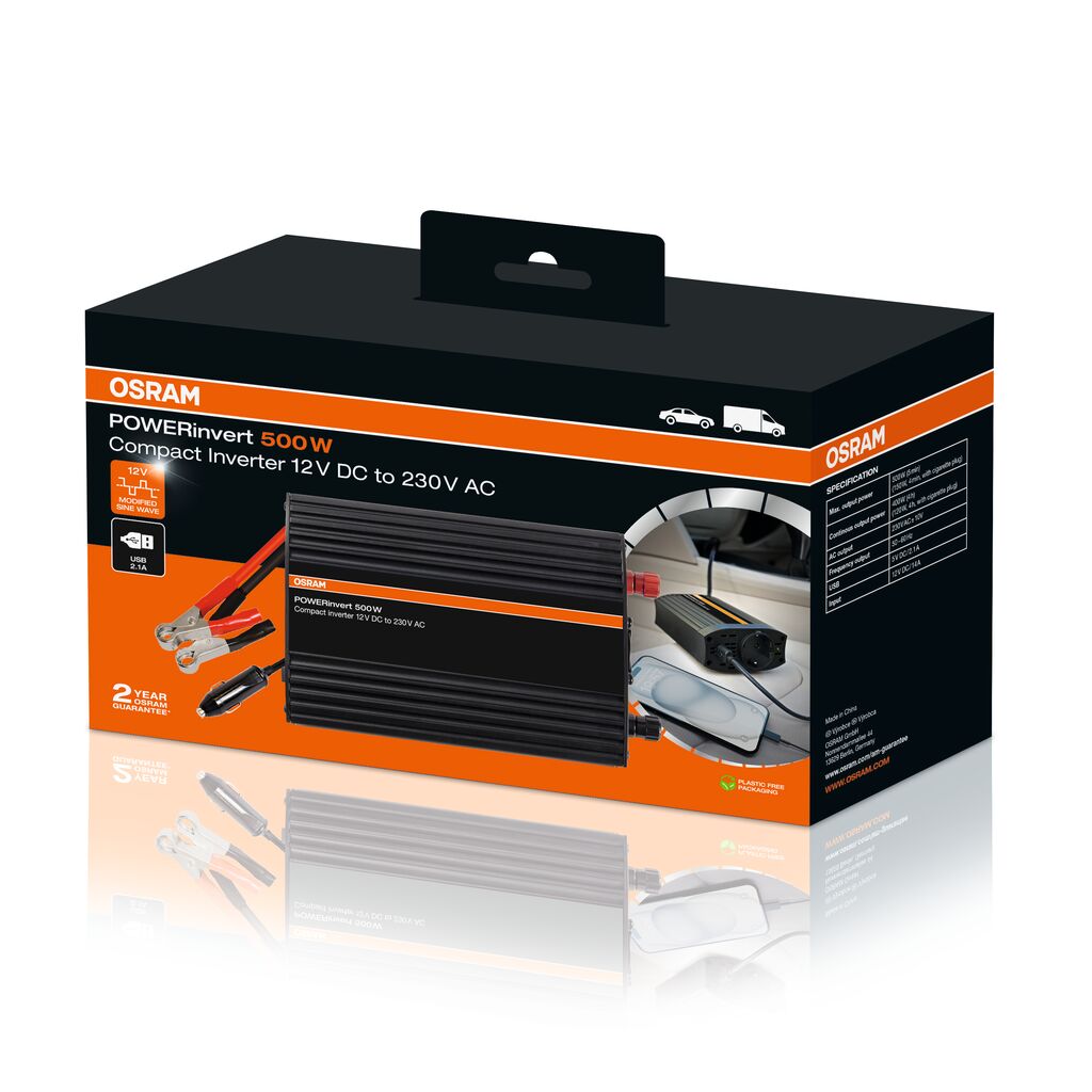 Inversor de Onda Modificada 12V DC 500W OSRAM POWERinvert