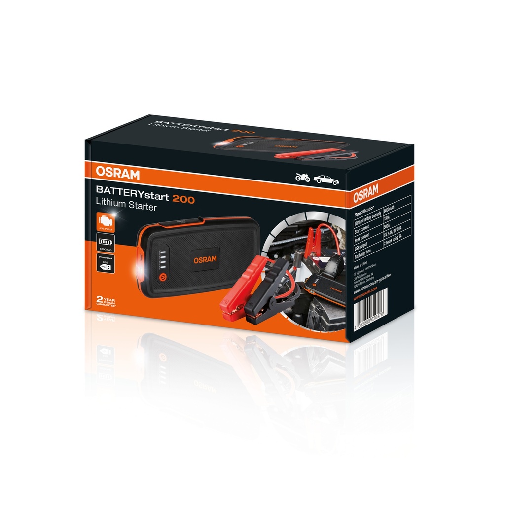 Arrancador de Batería OSRAM BATTERYstart 200 – Con Powerbank de Litio