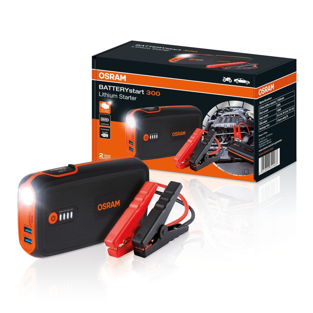 Arrancador de Batería OSRAM BATTERYstart 300 – Con Powerbank de Litio