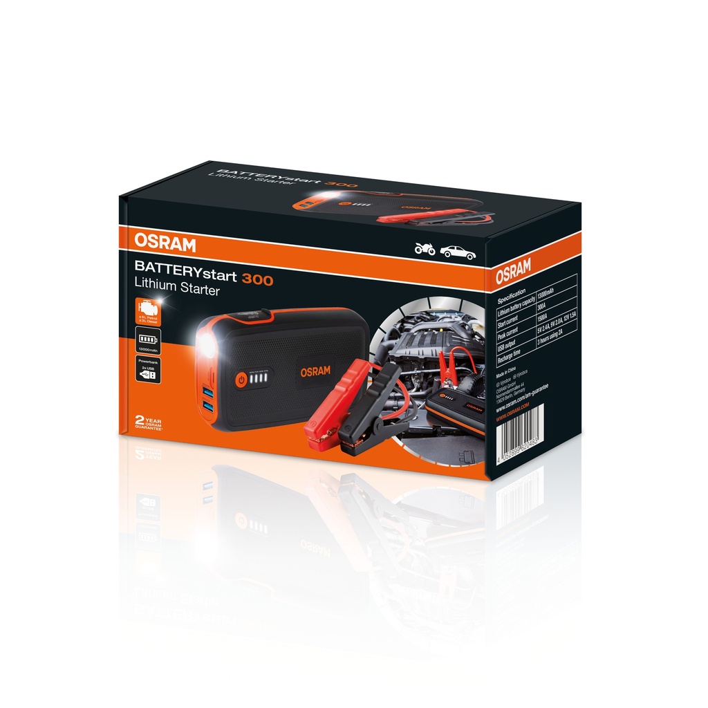 Arrancador de Batería OSRAM BATTERYstart 300 – Con Powerbank de Litio
