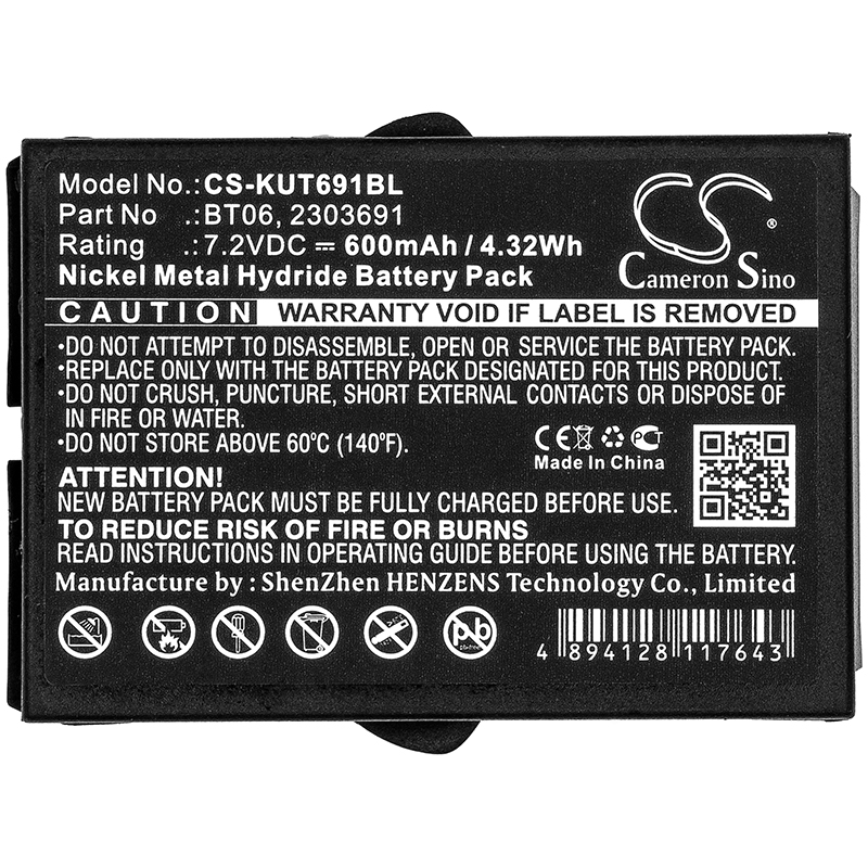 CS-KUT691BL | Batería Compatible IKUSI | Ni-MH | 600 mAh | 4.32Wh | 7.2V