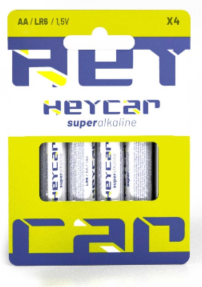 Pila Alcalina AA LR6 | 1.5V | Heycar Pro | Pack de 4 unidades