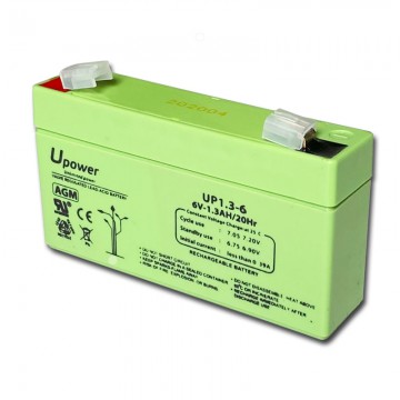 UP1.3-6 | U-power Battery | 6V | 1.2Ah | AGM 