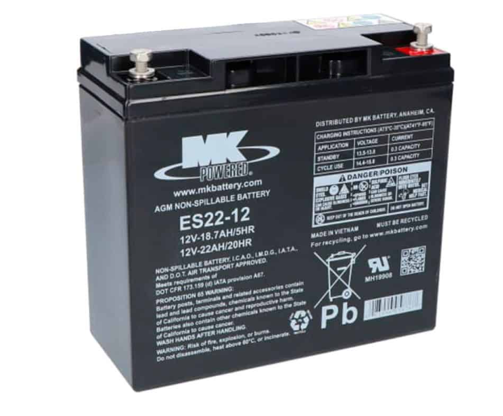 Batteria MK Powered | AGM | 12 V | 22 Ah | ES22-12