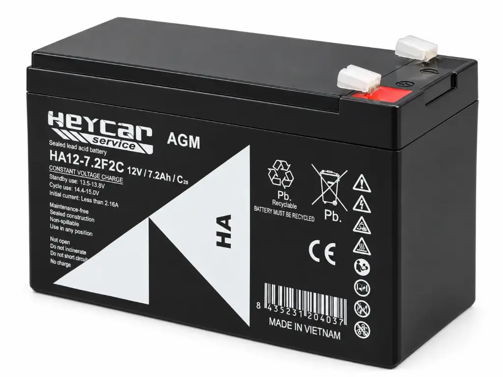 Batería HEYCAR | AGM | 7.2Ah | 12V | HA12-7.2F2C