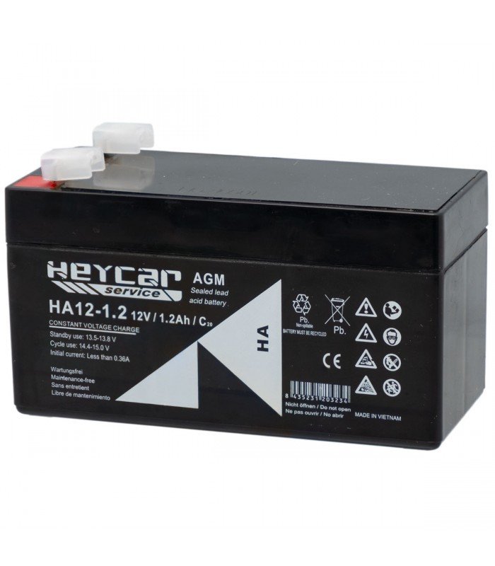 HA-12-1.2 HEY | Batteria HEYCAR | AGM | 12V | 1.2Ah 