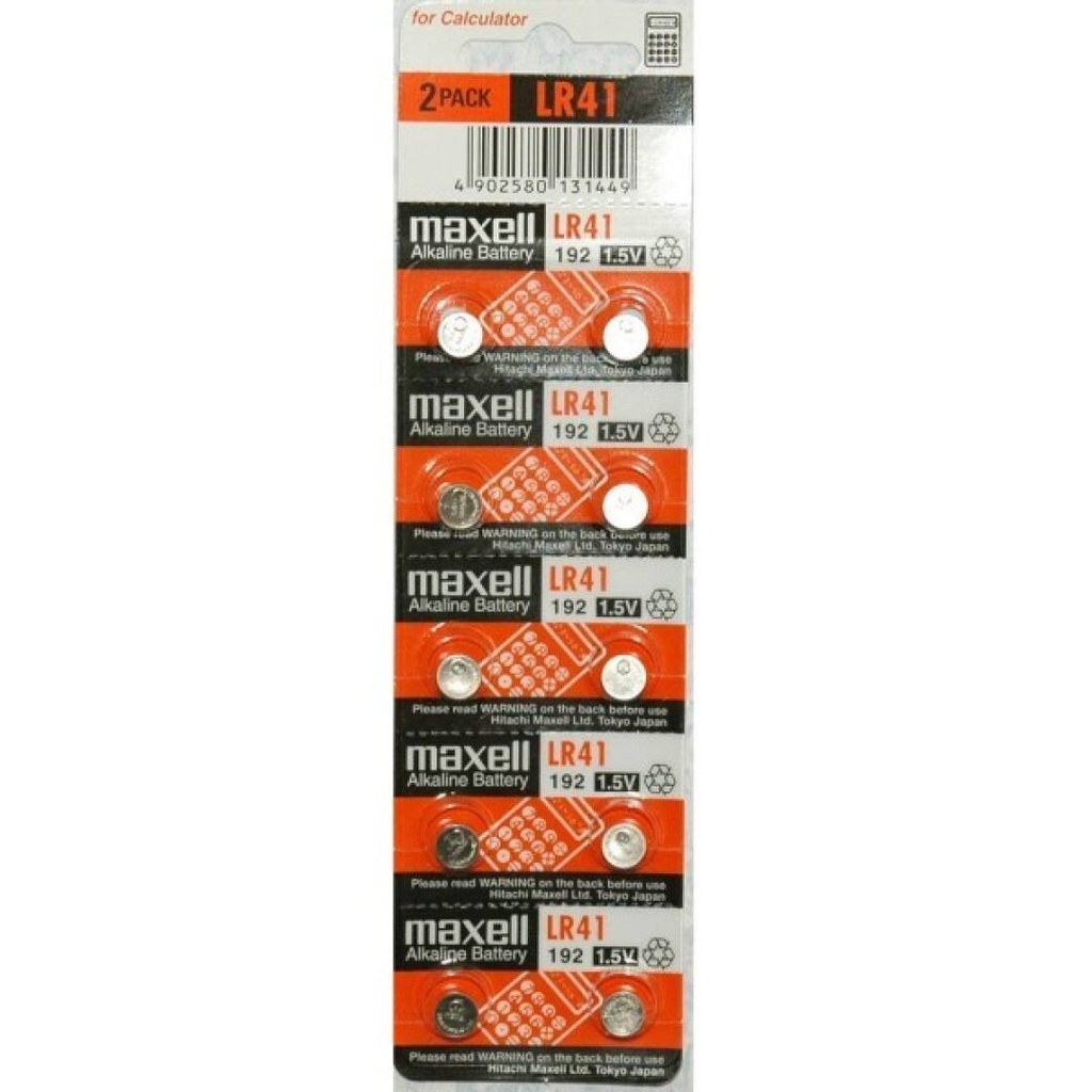 Pila Boton LR41 | 1.5V | Maxell | Pack de 10 unidades
