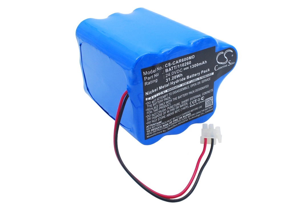 Batterie Compatible Cardioline ECG DELTA60 | Ni-MH | 1300 mAh | 31.20 Wh | 24.0 V | CAR600MD