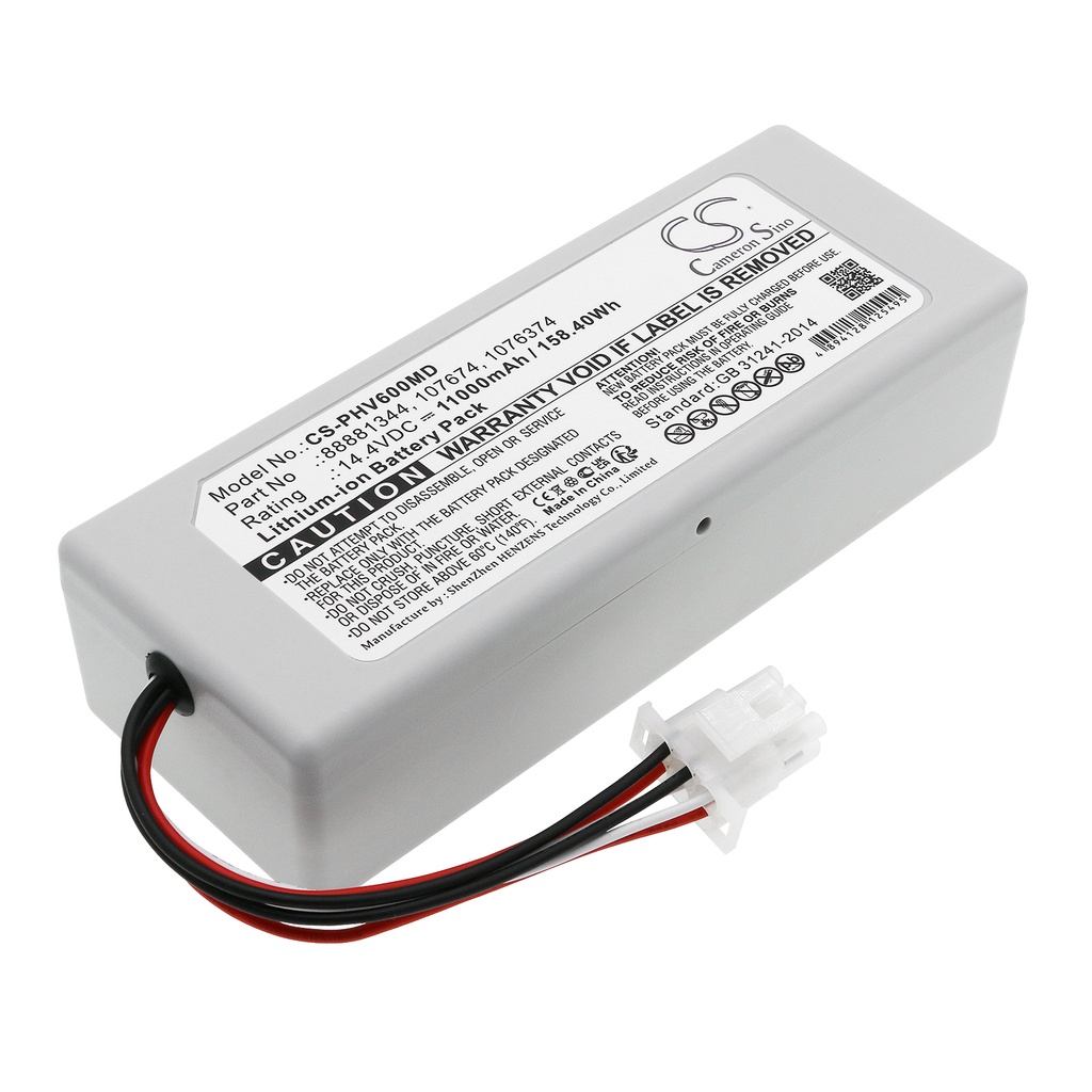 Batterie Compatible Philips respirateur V60 | Li-ion | 11000 mAh | 158,40 Wh | 14,4 V | PHV600MD