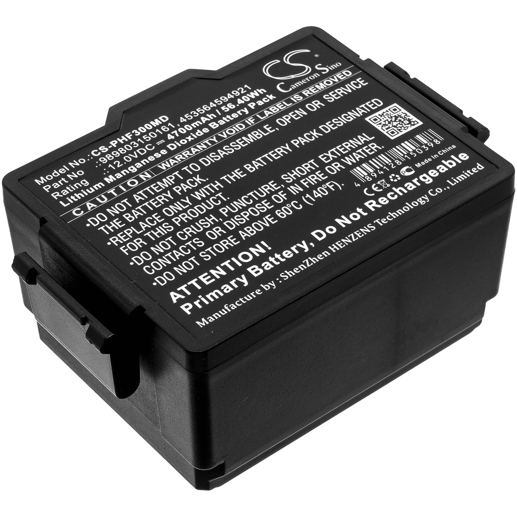 Bateria Compatível Philips FR3 | Li-MnO2 | 4700 mAh | 56,40 Wh | 12,0 V | PHF300MD