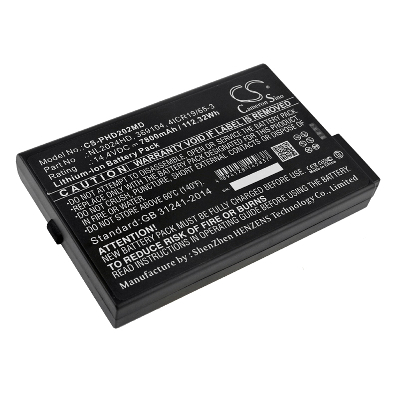 Batterie Compatible Hamilton C2 C3 | Li-ion | 7800 mAh | 112,32 Wh | 14,4 V | PHD202MD