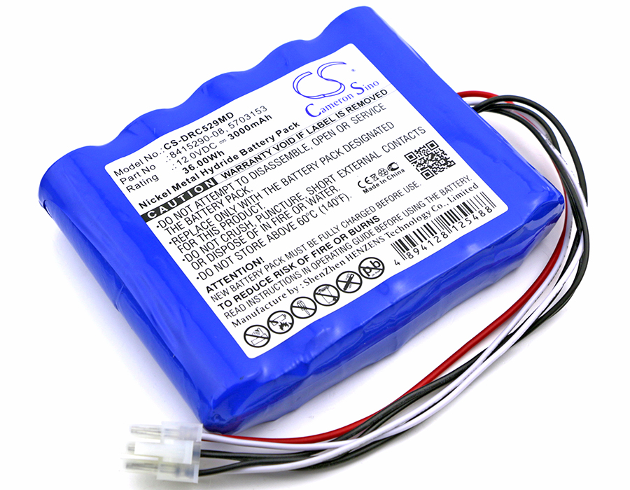 Batterie Compatible Drager | Ni-MH | 3000 mAh | 36.00 Wh | 12.0V | DRC529MD