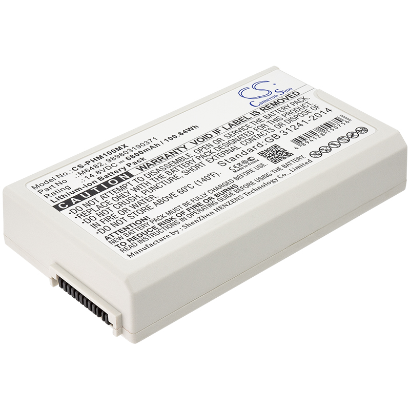 Batterie Compatible Philips | Li-ion | 6800 mAh | 100,64 Wh | 14,8 V | PHM100MX