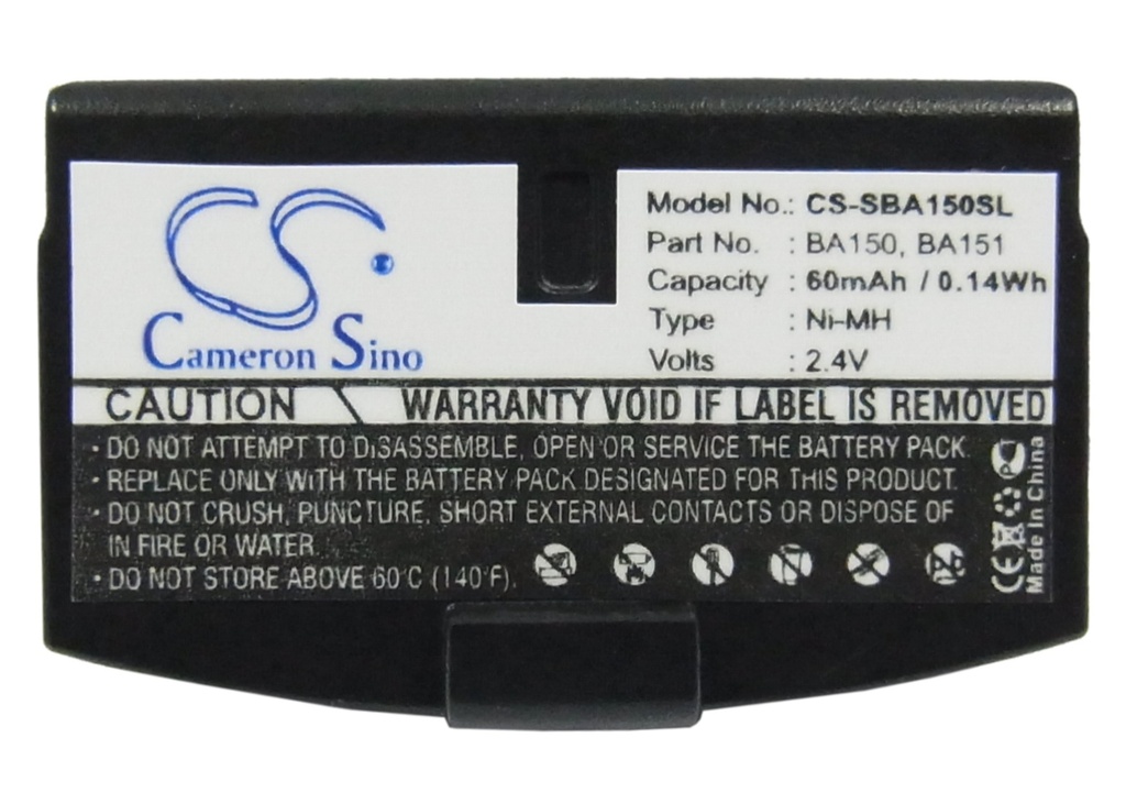 Bateria Compatível SENNHEISER | Ni-MH | 60 mAh | 0,144 Wh | 2,4 V | SBA150SL