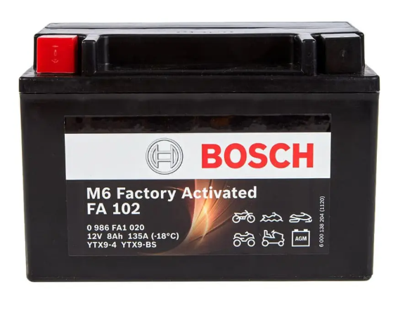 Batería de Moto Bosch FA102 (YTX9-BS) | 8Ah | 120A | 12V
