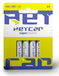 [4HEYLR03] Pila Alcalina AAA LR03 | 1.5V | Heycar Pro | Pack de 4 unidades