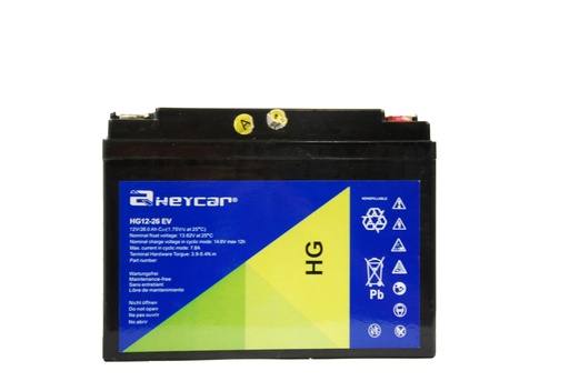 [HG12-26 EV] Batería HEYCAR | AGM | 12V | 26Ah | HG12-26 EV