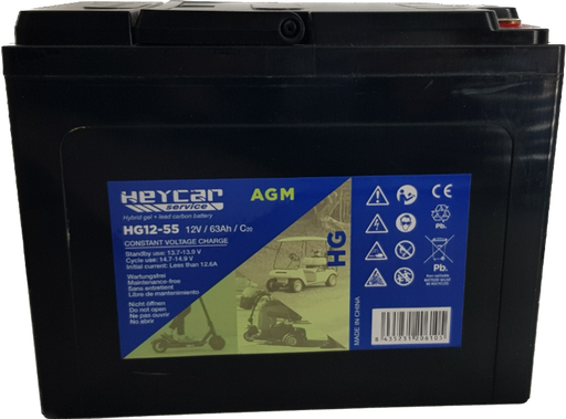 [HG12-55 EV] Batería HEYCAR | AGM | 12V | 55Ah | HG12-55 EV