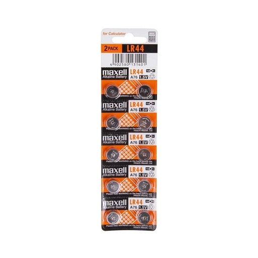 [MXBLR4410] Lithium Button Cell LR44 AG13| 1.5V | Maxell | Pack of 10 unit