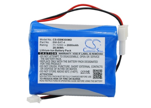 [4020] Batería Compatible Bionet | Li-ion | 2600 mAh | 28.86 Wh | 11.1V | EBM300MD