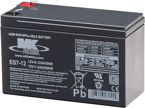 [1012] Batterie MK Powered | AGM | 12V | 7.2Ah | ES7-12