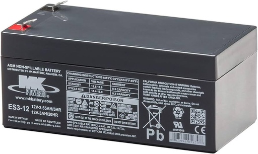 [ES3-12] Batteria MK Powered | AGM | 12V | 3Ah | ES3-12