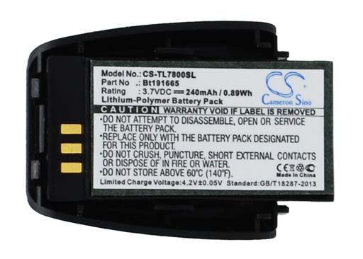[TL7800SL] Compatible Plantronics Battery | Li-Polymer | 240 mAh | 0.89 Wh | 3.7 V | TL7800SL